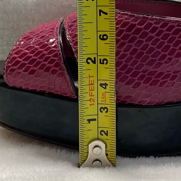 White House Black Market High Heels Snake Print Peep Toe Platform Sz 10 - Picture 8 of 12